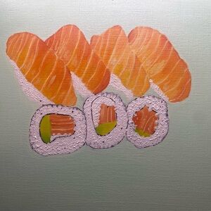 Sushi painting 11x14 original painting on canvas paper